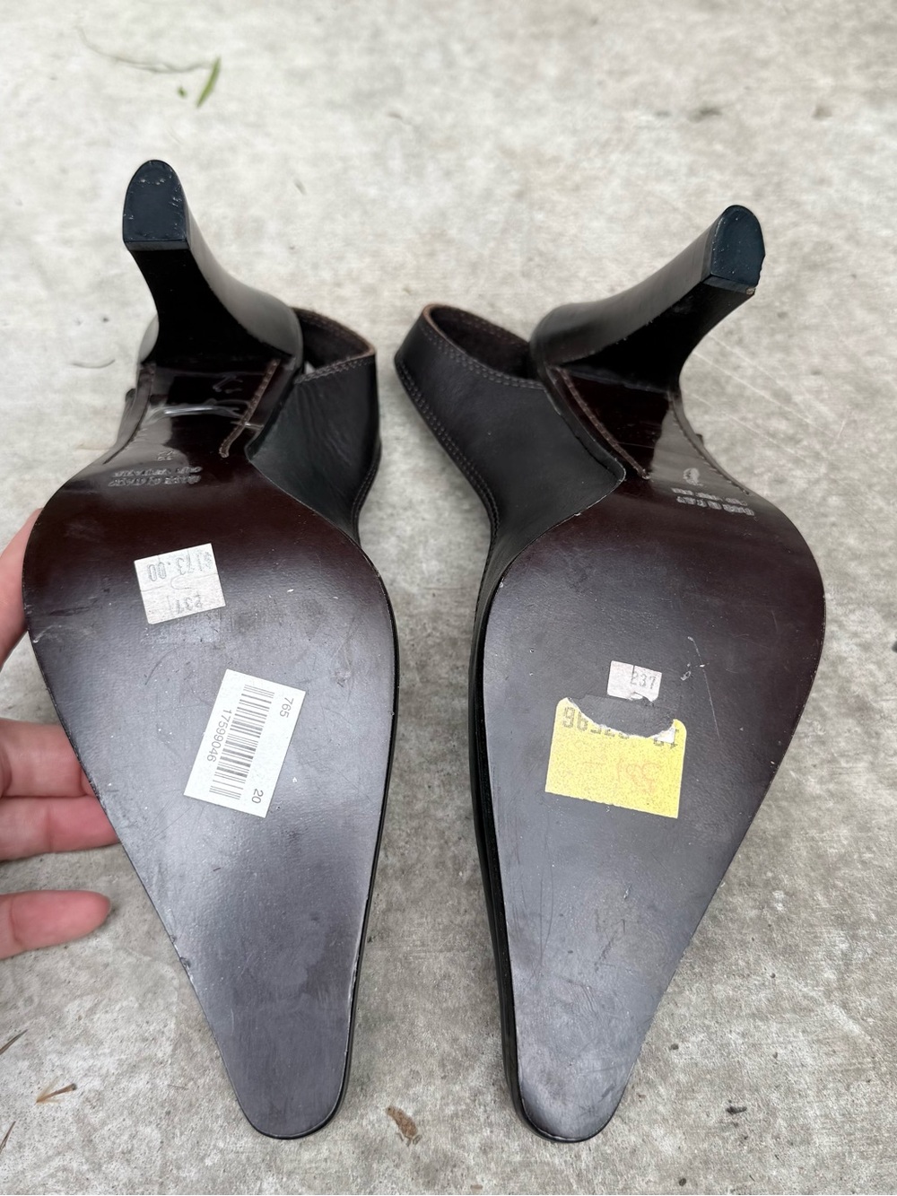 YSL Dark Brown Leather Slingback Pumps - Picture 4 of 6